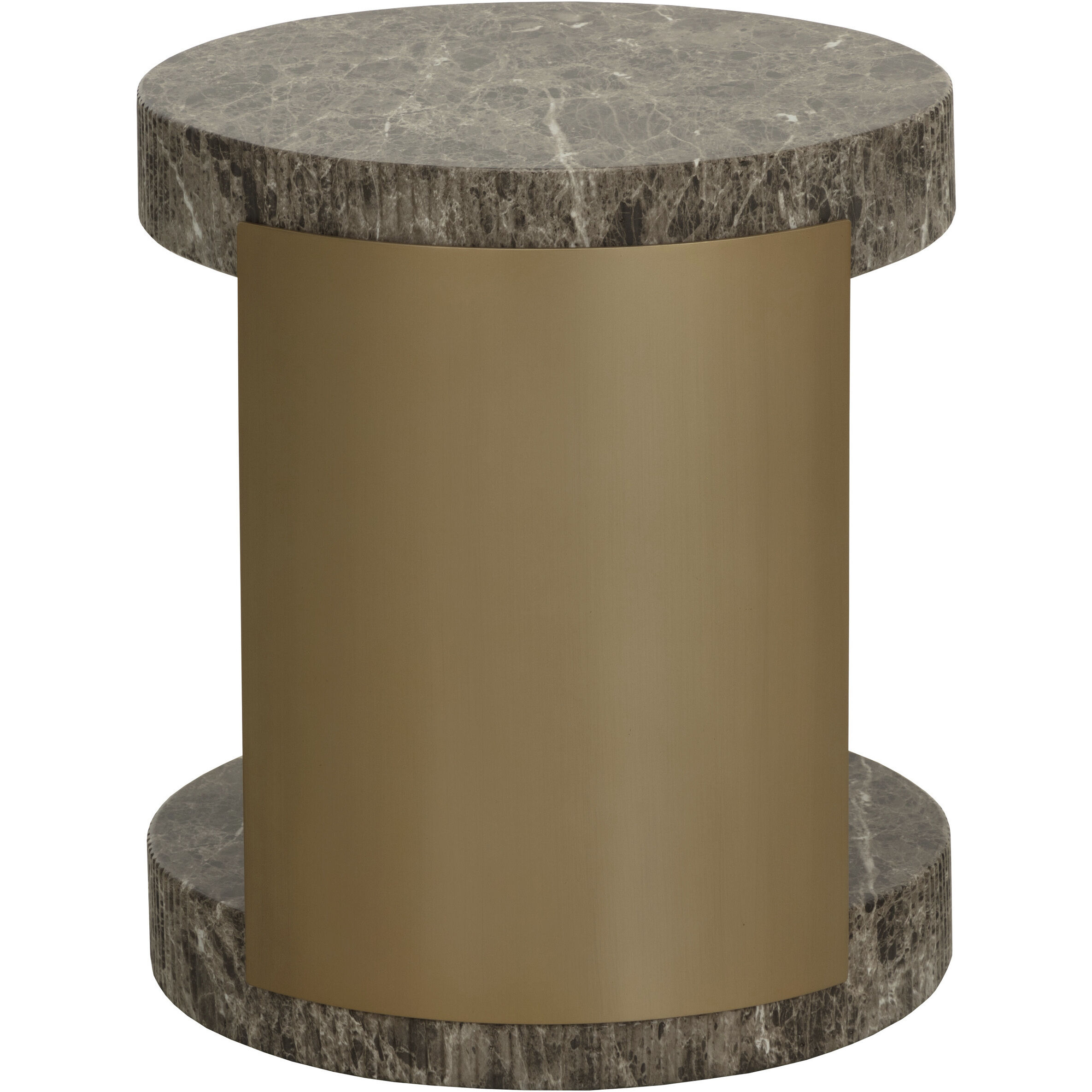 Cavette 21 X 19 inch Marble Look / Dark Emperador Outdoor End Table